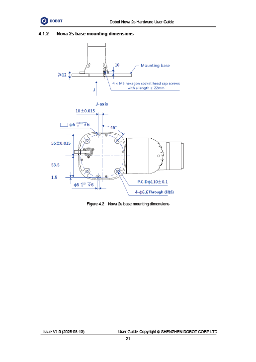 DOBOT NOVA2s寸法図