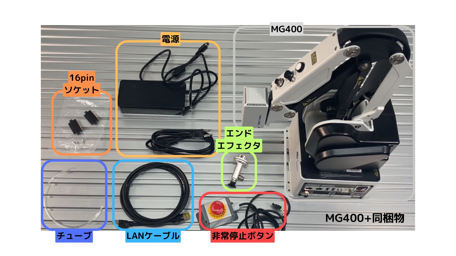 MG400本体と同梱物